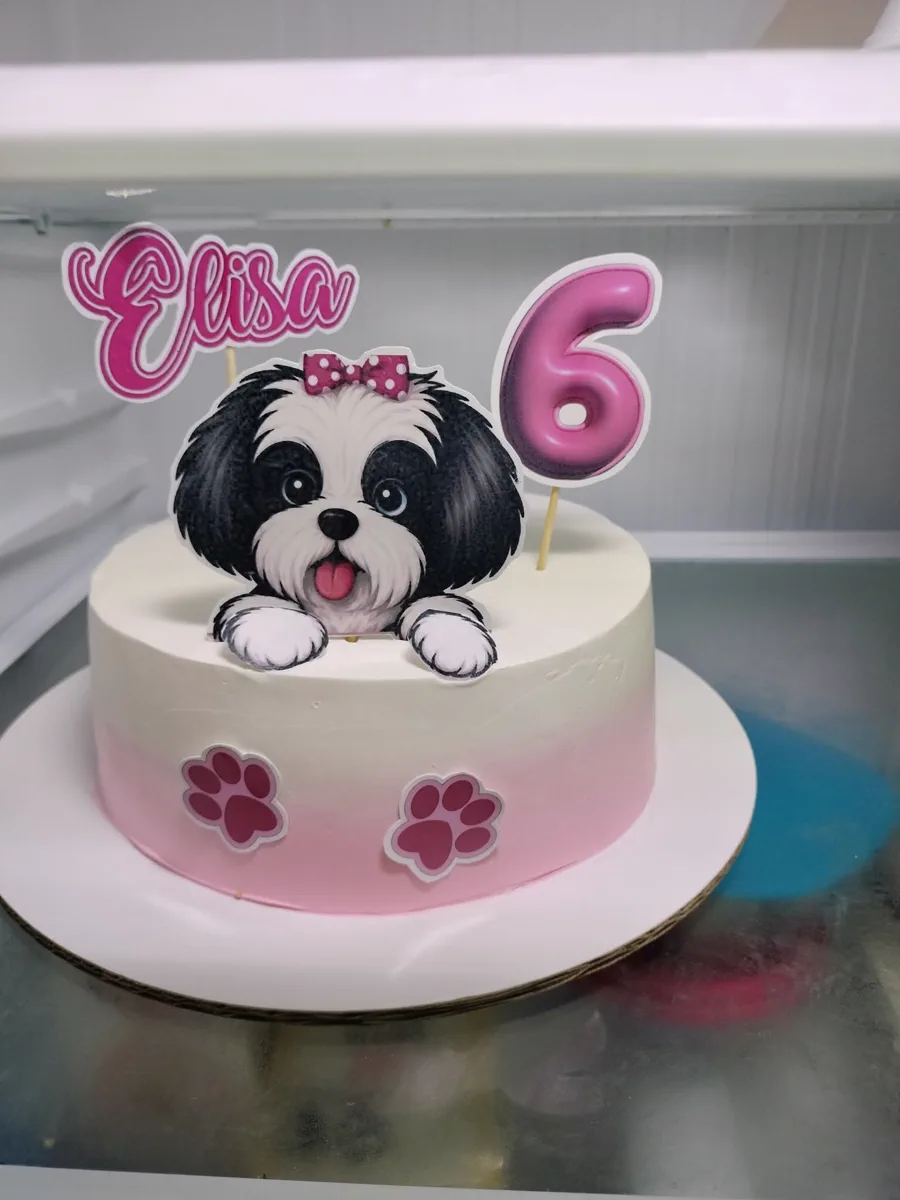 Pastel infantil con figura de perrito